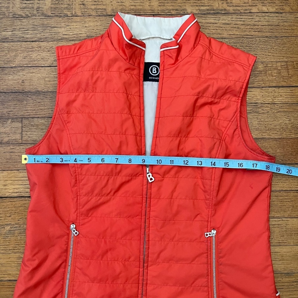Bogner Quilted Golf Vest Coral Orange Size 8 - Picture 5 of 11